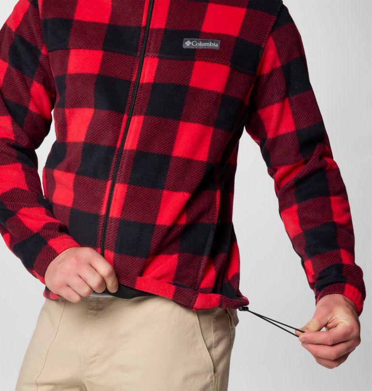 Men's Steens Mountain Printed Fleece Jacket - Tall, Color: Mountain Red Check Print, image 6