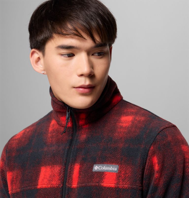 Men's Steens Mountain Printed Fleece Jacket - Tall, Color: Sail Red Omblur, image 6