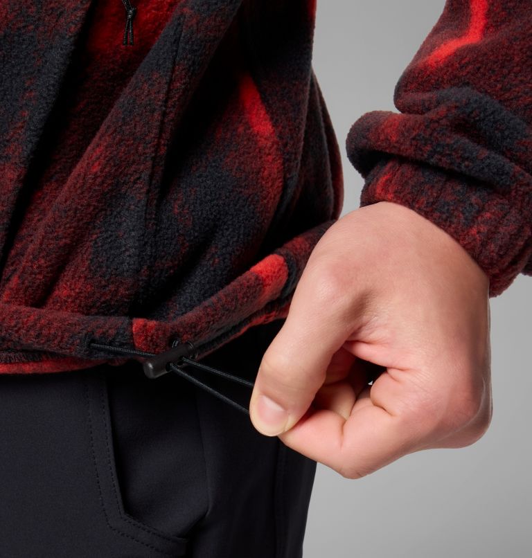 Men's Steens Mountain Printed Fleece Jacket - Tall, Color: Sail Red Omblur, image 7