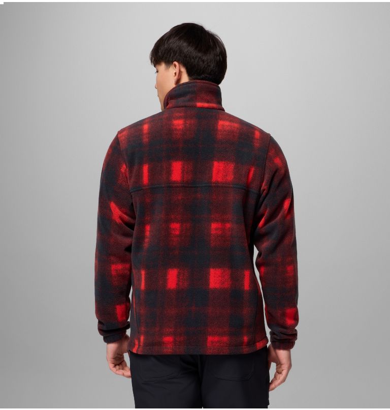 Men's Steens Mountain Printed Fleece Jacket - Tall, Color: Sail Red Omblur, image 3