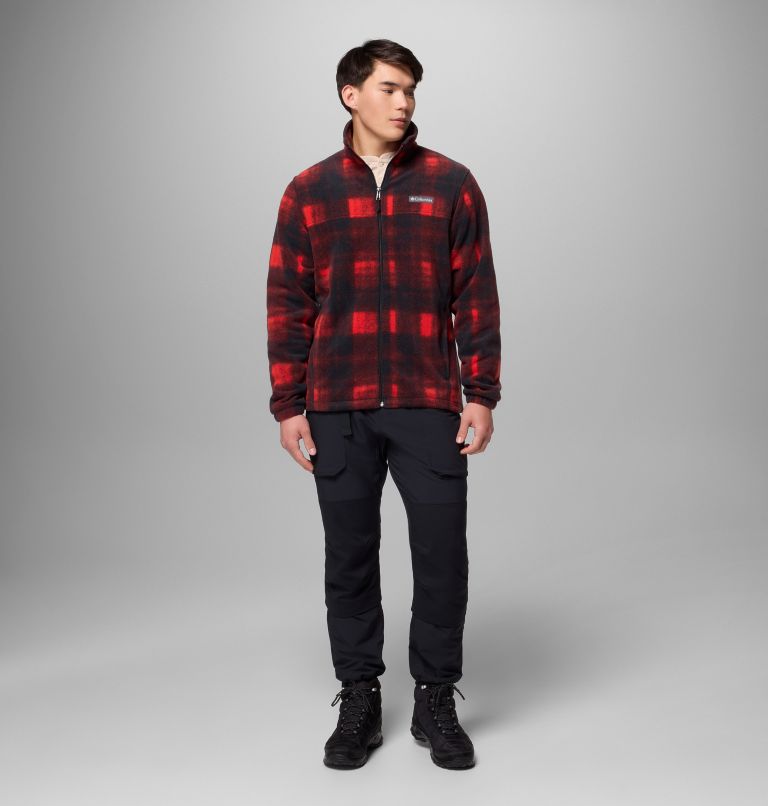 Men's Steens Mountain Printed Fleece Jacket - Tall, Color: Sail Red Omblur, image 2