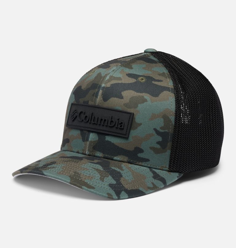 Columbia Mesh Ball Cap, Color: Black Trad Camo, Patch, image 1