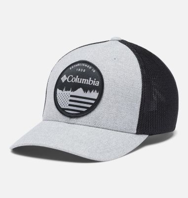 Columbia Hat Khaki Black Gray Mesh Snapback Baseball Cap Hiking Outdoor  Range