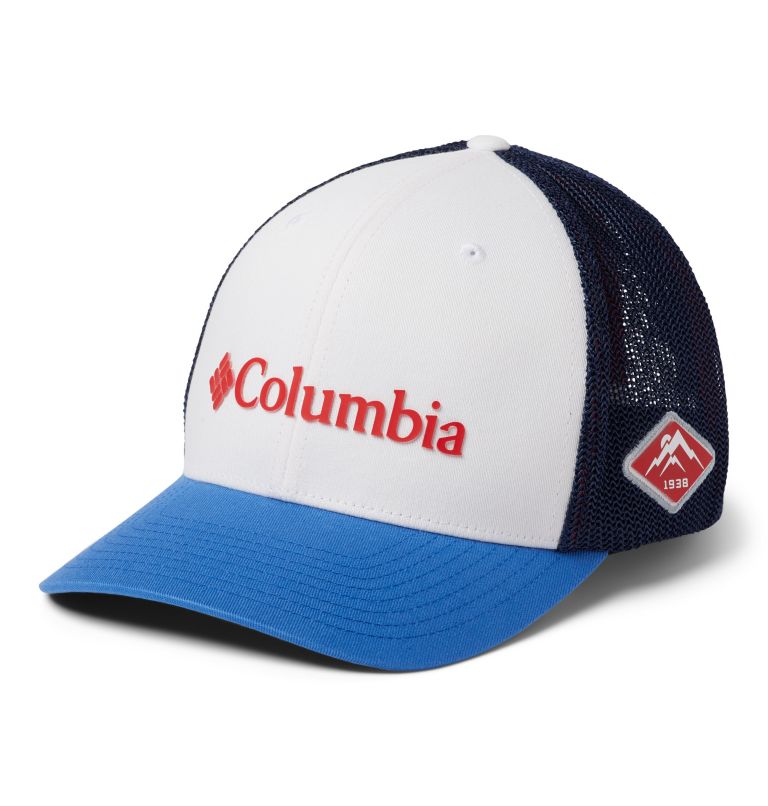 Columbia Mesh Ball Cap, Color: White, Coll Navy, Vivid Blue, image 1