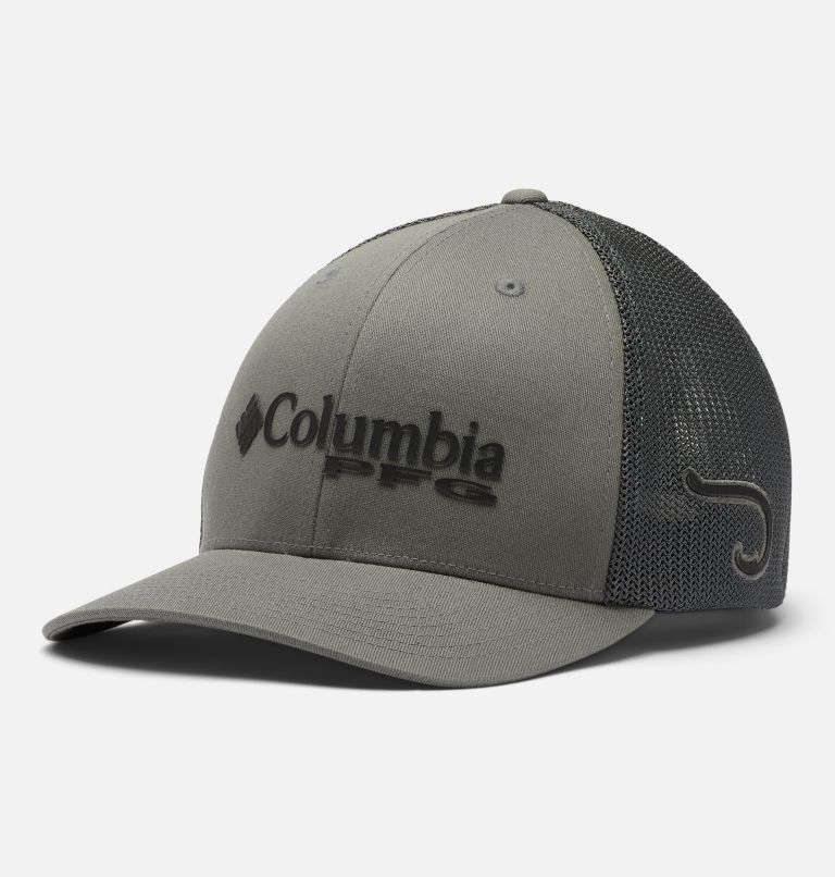 Columbia Men's PFG Mesh Ball Cap, Black/White, L/XL