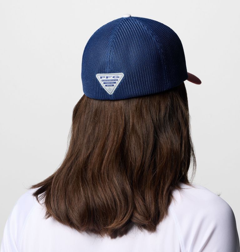 PFG Logo Mesh Ball Cap, Color: White, Dusty Crimson, Carbon, USA Flag, image 6
