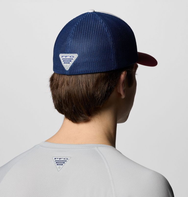 PFG Logo Mesh Ball Cap, Color: White, Dusty Crimson, Carbon, USA Flag, image 4