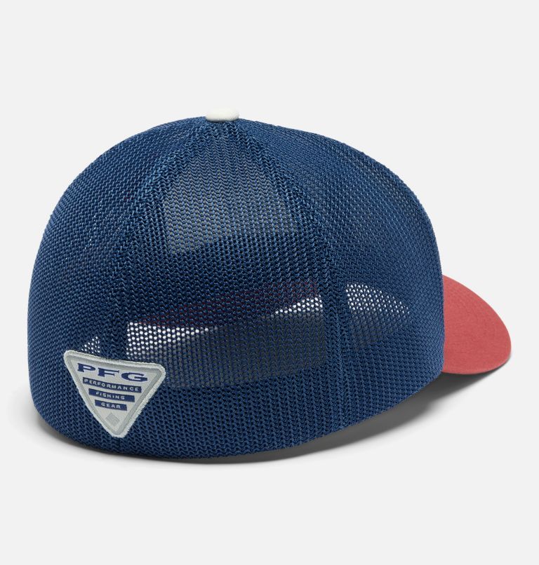 PFG Logo Mesh Ball Cap, Color: White, Dusty Crimson, Carbon, USA Flag, image 2