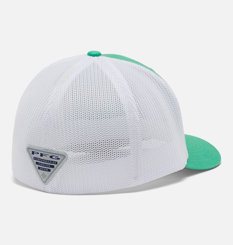 PFG Logo Mesh Ball Cap, Color: Electric Turquoise, Cool Grey, Hook, image 2