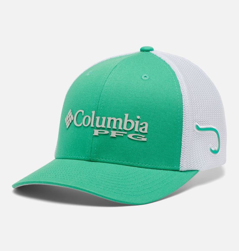 PFG Logo Mesh Ball Cap, Color: Electric Turquoise, Cool Grey, Hook, image 1