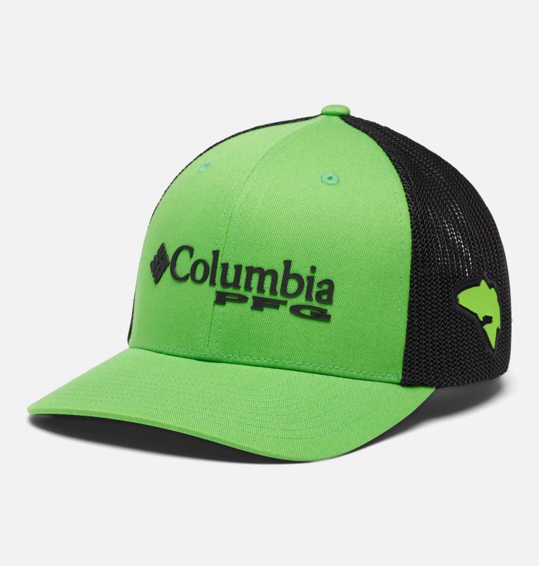 Thumbnail: PFG Logo Mesh Ball Cap - High Crown, Color: Green Mamba, Black, image 1