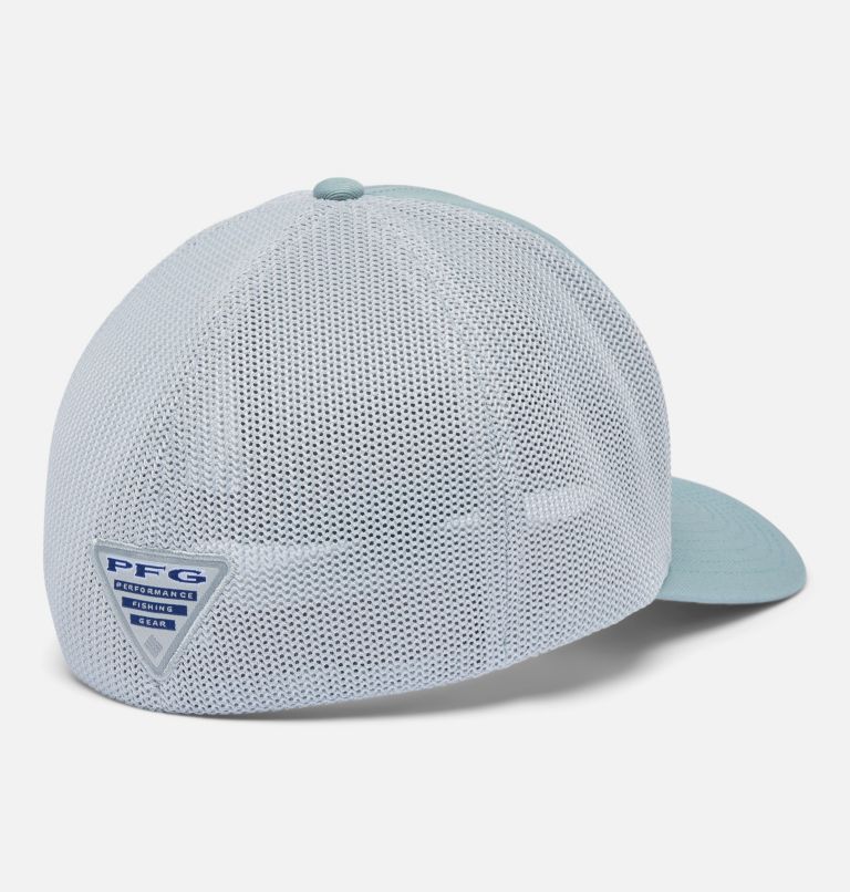 PFG Logo Mesh Ball Cap, Color: Crushed Blue, Cool Grey, Bass Graphic, image 2