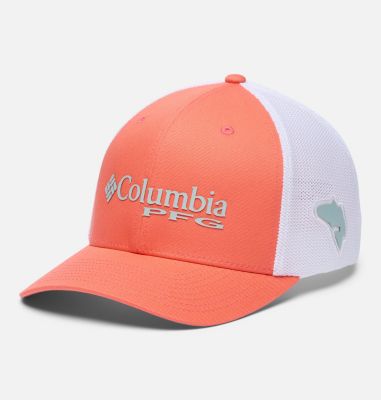 PFG Logo Mesh Ball Cap, Color: Melonade, White, Redfish, image 3