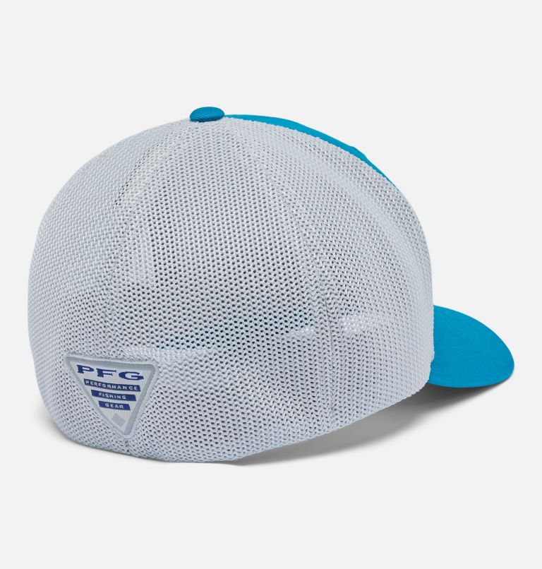 Junior PFG Mesh Ball Cap, Color: Blue Echo, Cool Grey, Sunset Fish, image 2