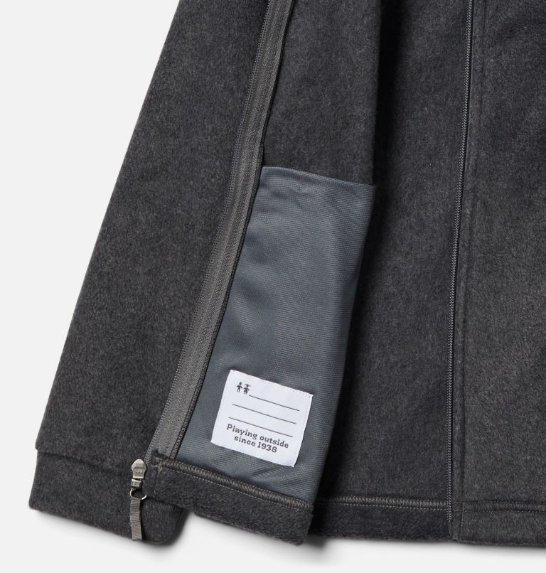 Boys' Steens Mountain II Fleece Jacket, Color: Charcoal Heather, image 3