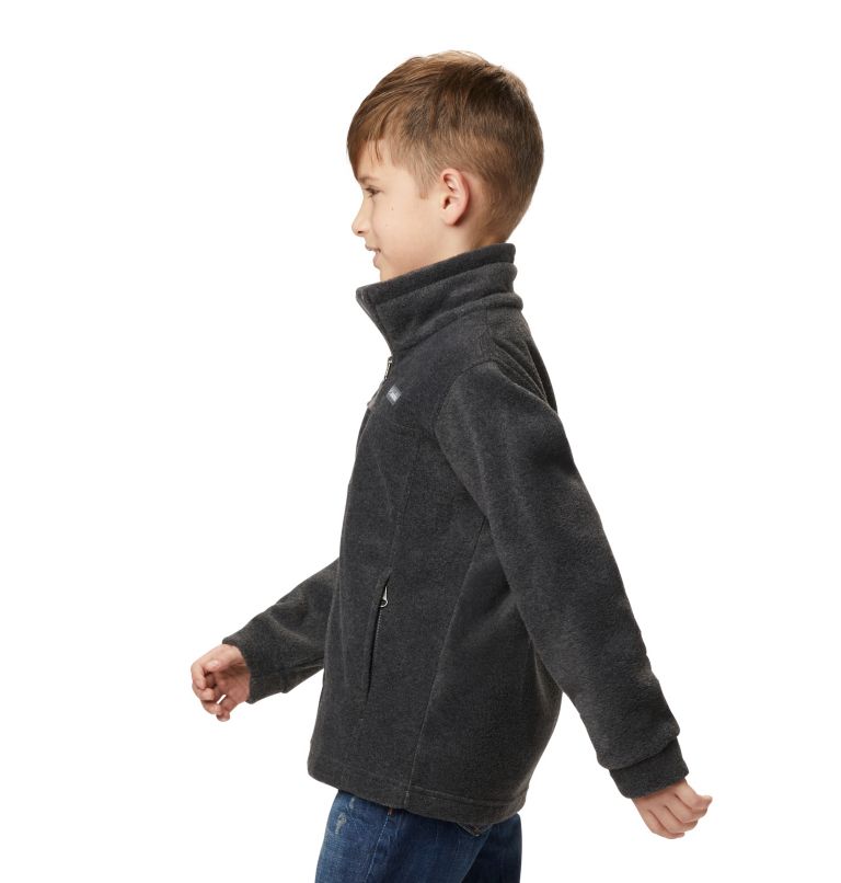 Boys' Steens Mountain II Fleece Jacket, Color: Charcoal Heather, image 6