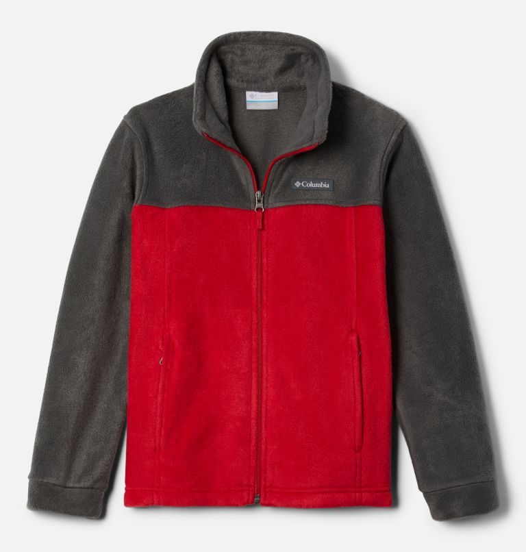 Thumbnail: Boys’ Steens Mountain II Fleece Jacket, Color: Shark, Mountain Red, image 1