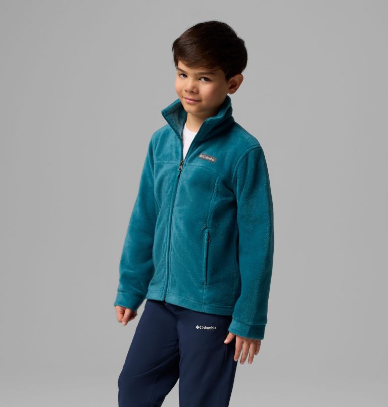 Boys' Steens Mountain II Fleece Jacket, Color: River Blue, image 4