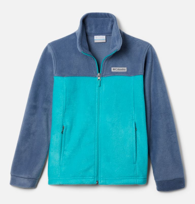 Thumbnail: Boys’ Steens Mountain II Fleece Jacket, Color: Dark Mountain, Bright Aqua, image 1