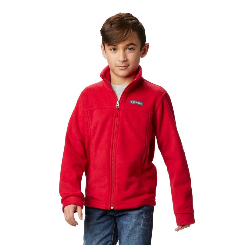 Boys’ Steens Mountain II Fleece Jacket, Color: Mountain Red, image 3