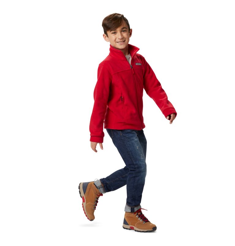 Boys’ Steens Mountain II Fleece Jacket, Color: Mountain Red, image 9