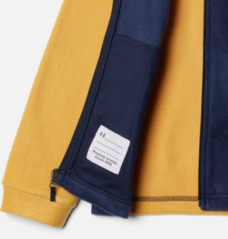 Boys' Steens Mountain II Fleece Jacket, Color: Raw Honey, Collegiate Navy, image 3