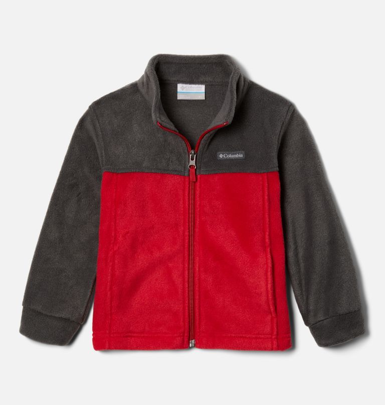 Boys’ Toddler Steens Mountain II Fleece Jacket, Color: Shark, Mountain Red, image 1