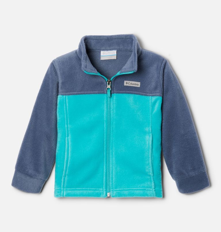 Thumbnail: Boys’ Toddler Steens Mountain II Fleece Jacket, Color: Dark Mountain, Bright Aqua, image 1