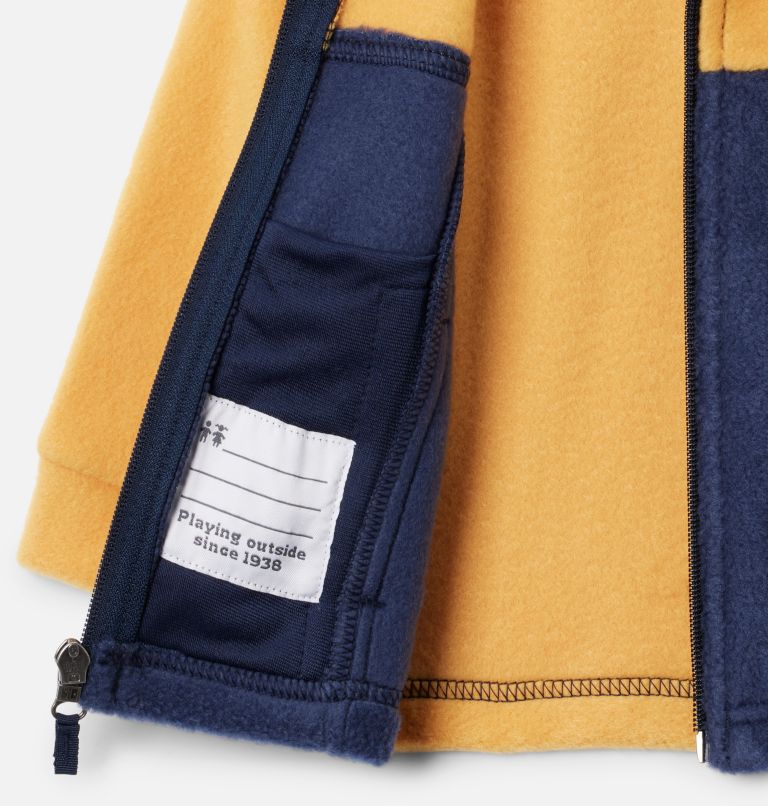 Boys’ Infant Steens Mountain II Fleece Jacket, Color: Raw Honey, Collegiate Navy, image 3