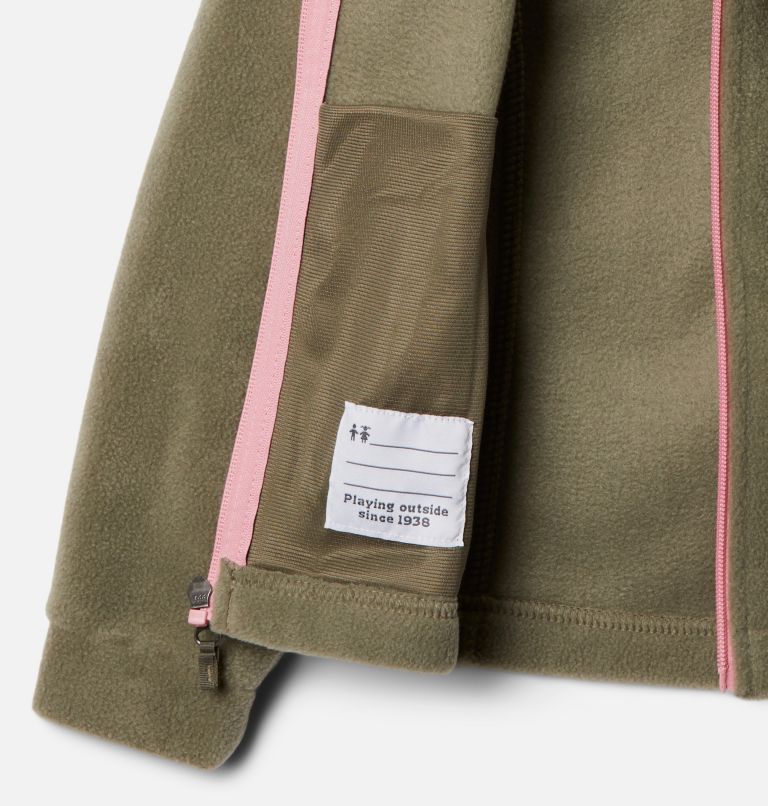 Thumbnail: Girls’ Benton Springs Fleece Jacket, Color: Stone Green, Pink Orchid, image 3