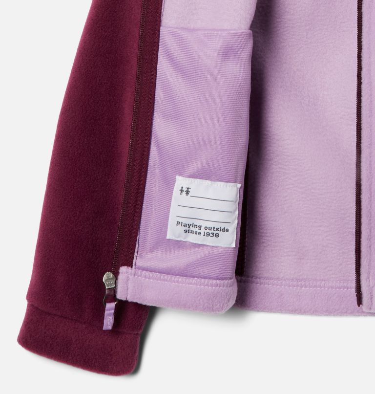 Girls’ Benton Springs Fleece Jacket, Color: Marionberry, Gumdrop, image 3