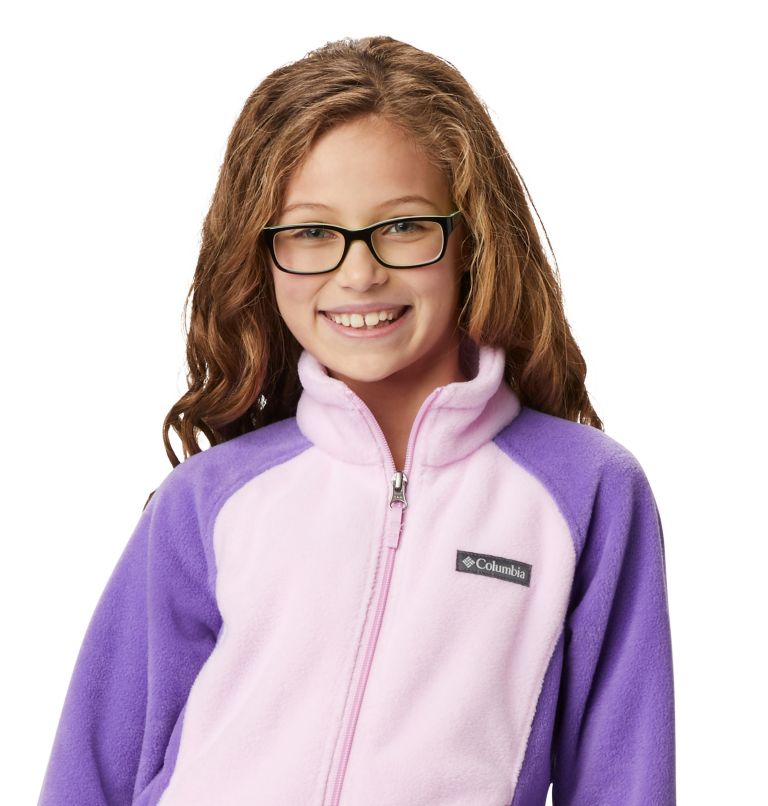Girls' Benton Springs Fleece Jacket, Color: Pink Clover, Grape Gum, image 6