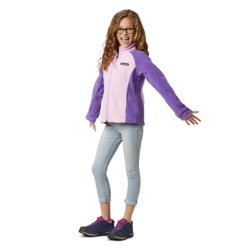 Girls' Benton Springs Fleece Jacket, Color: Pink Clover, Grape Gum, image 8