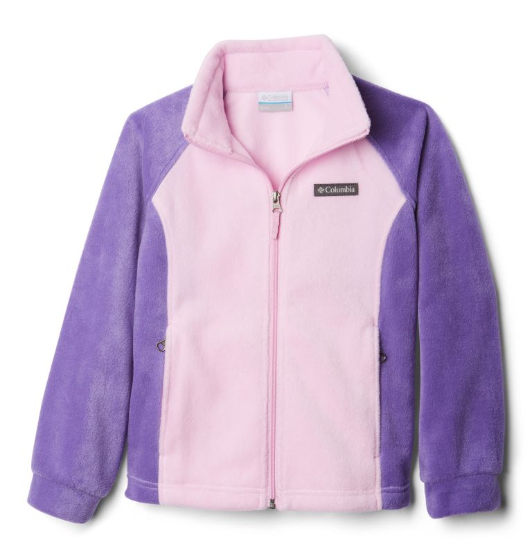 Girls' Benton Springs Fleece Jacket, Color: Pink Clover, Grape Gum, image 2