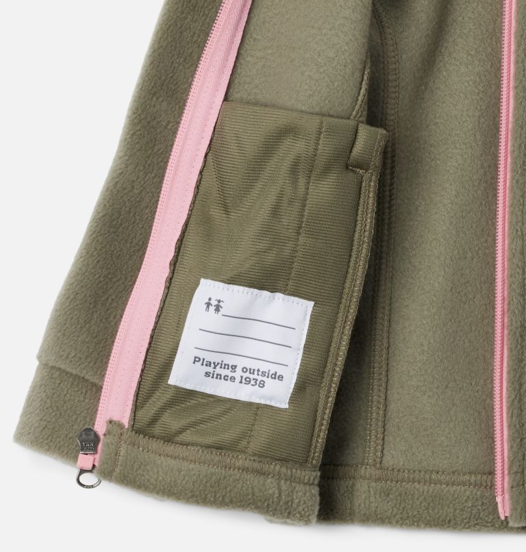 Thumbnail: Girls’ Toddler Benton Springs Fleece Jacket, Color: Stone Green, Pink Orchid, image 3