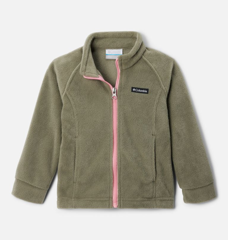 Thumbnail: Girls’ Toddler Benton Springs Fleece Jacket, Color: Stone Green, Pink Orchid, image 1