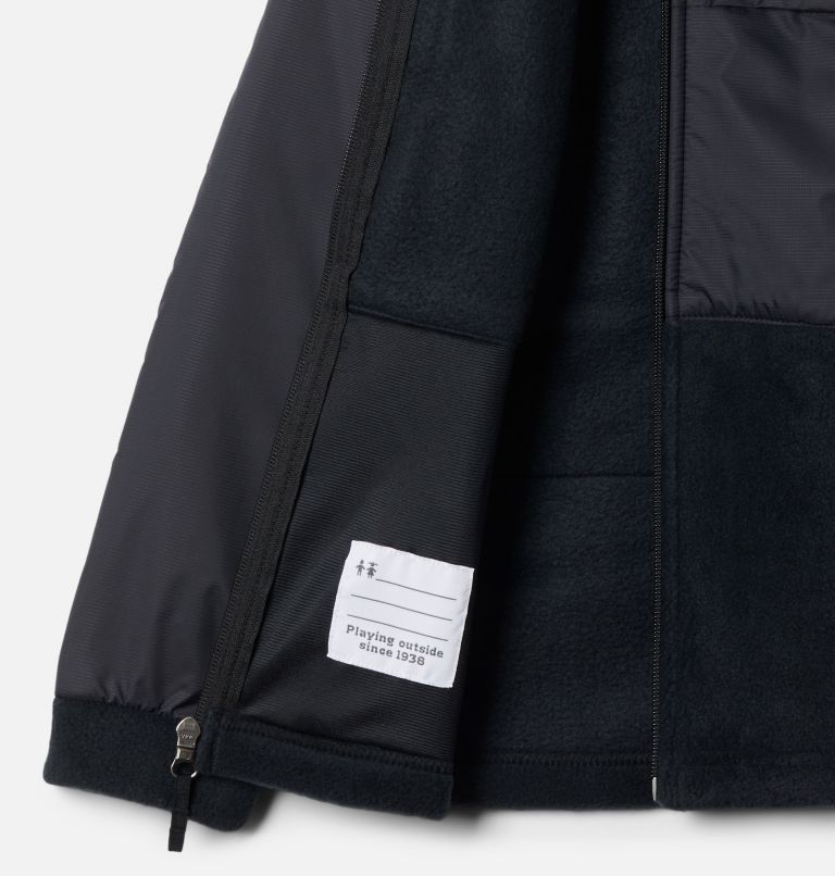 Boys’ Steens Mountain Overlay Fleece Jacket, Color: Black, image 3