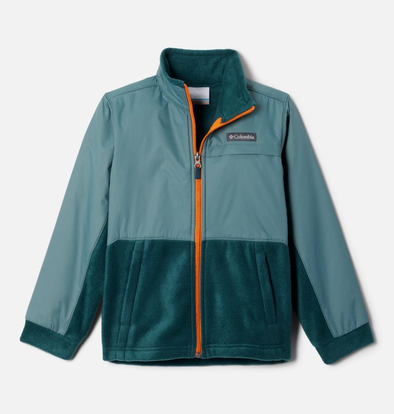 Boys’ Steens Mountain Overlay Fleece Jacket, Color: Night Wave, Metal, image 1