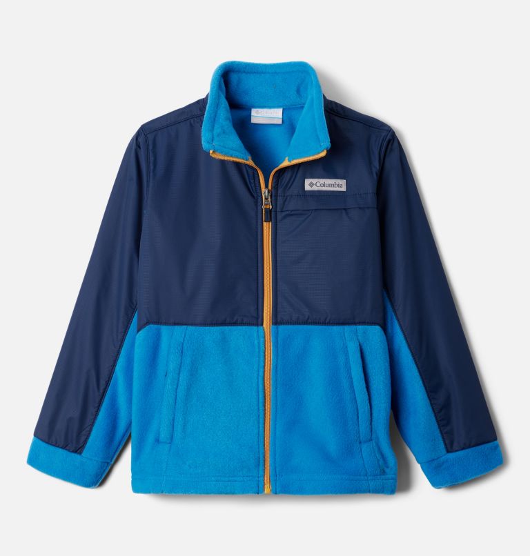 Boys’ Steens Mountain Overlay Fleece Jacket, Color: Bright Indigo, Collegiate Navy, image 1