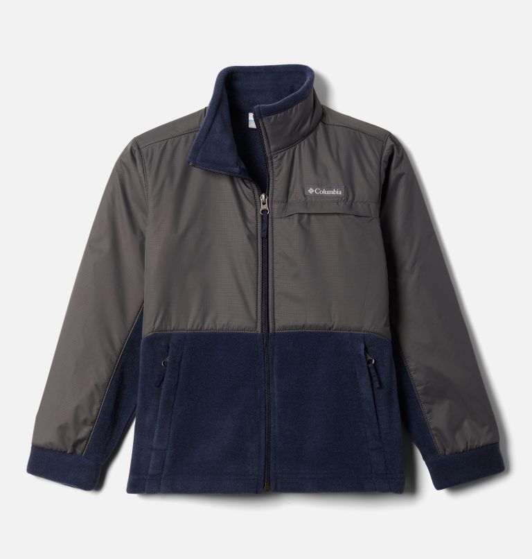 Thumbnail: Boys’ Steens Mountain Overlay Fleece Jacket, Color: Collegiate Navy, Grill, image 1