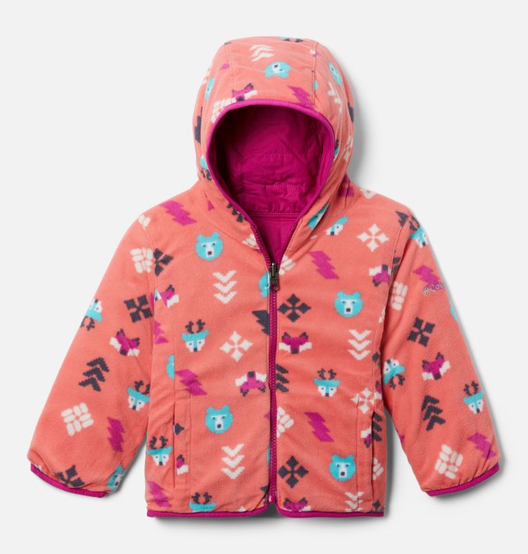 Double Trouble Jacket | 665 | 4T, Color: Wild Fuchsia, Blush Pink Woodlands, image 3