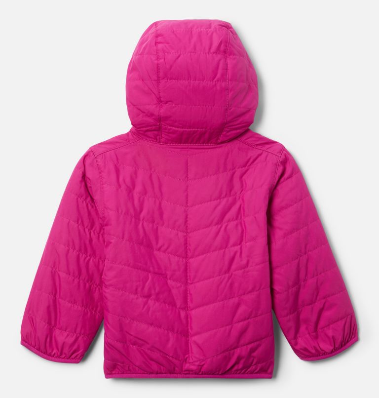 Toddler Double Trouble Reversible Jacket, Color: Wild Fuchsia, Blush Pink Woodlands, image 2