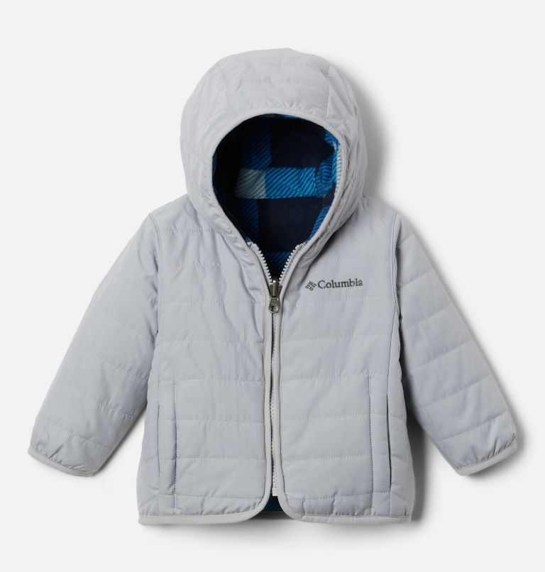 Infant Double Trouble Reversible Jacket, Color: Columbia Grey, Bright Indigo Check Multi, image 1
