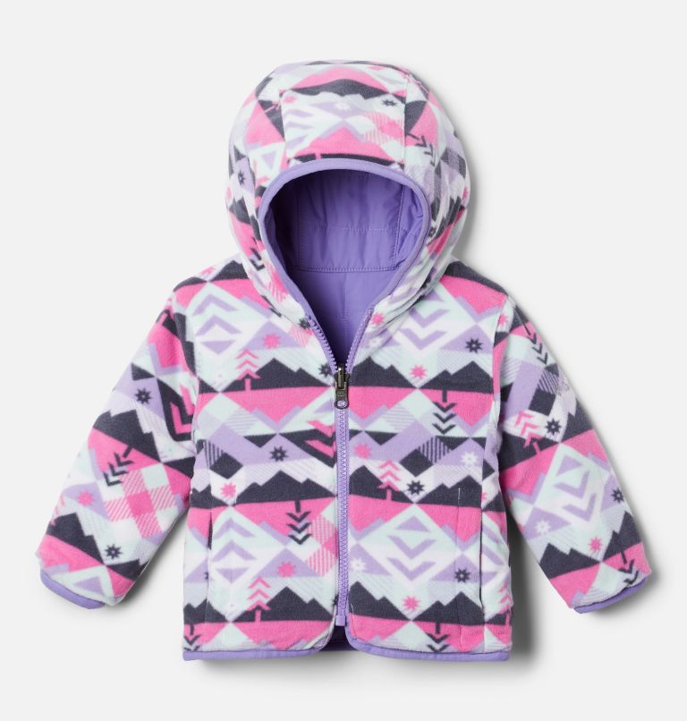 Infant Double Trouble Reversible Jacket, Color: Paisley Purple, White Checkpoint, image 3