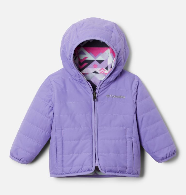 Infant Double Trouble Reversible Jacket, Color: Paisley Purple, White Checkpoint, image 1