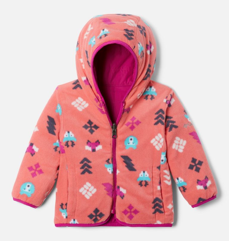 Infant Double Trouble Reversible Jacket, Color: Wild Fuchsia, Blush Pink Woodlands, image 3