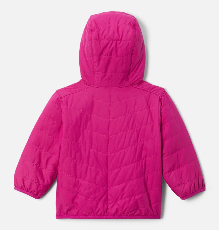 Thumbnail: Infant Double Trouble Reversible Jacket, Color: Wild Fuchsia, Blush Pink Woodlands, image 2