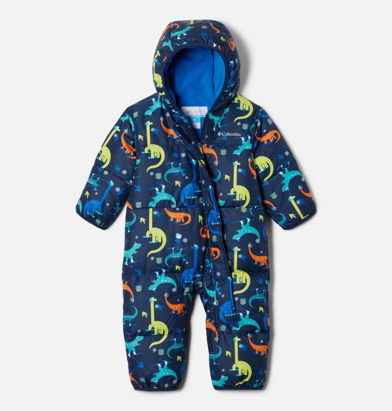 Thumbnail: Babies' Snuggly Bunny Bunting, Color: Collegiate Navy Skisaurus, image 1