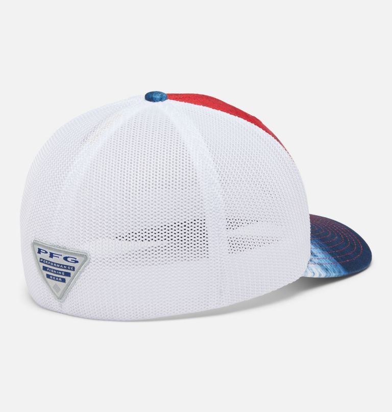 PFG Camo Mesh Ball Cap, Color: Red Spark Deepsea Fade, image 2