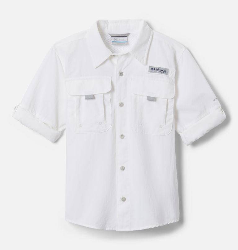 Boys’ PFG Bahama Long Sleeve Shirt, Color: White, image 3
